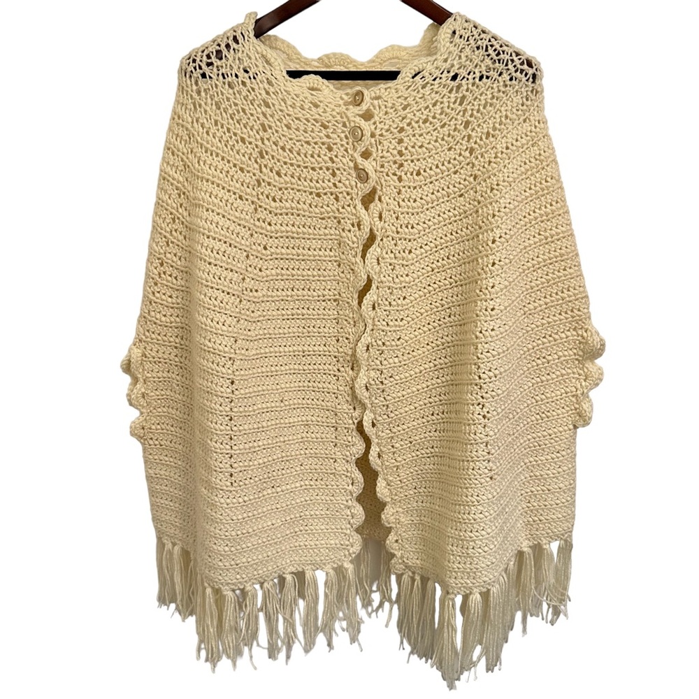 Hand Knitted Cape Poncho L-XL